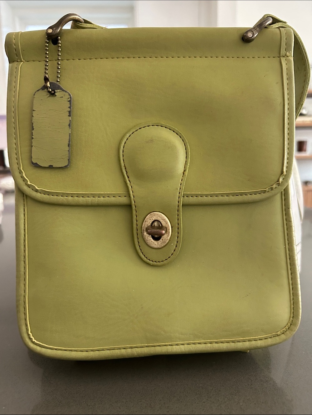 Green Leather Crossbody Bag - Unbranded